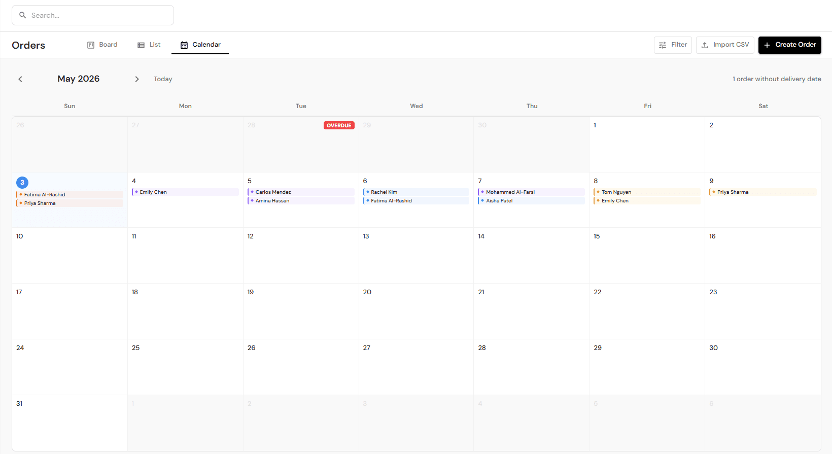Calendar View